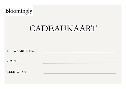 Bloomingly cadeaukaart verpakking