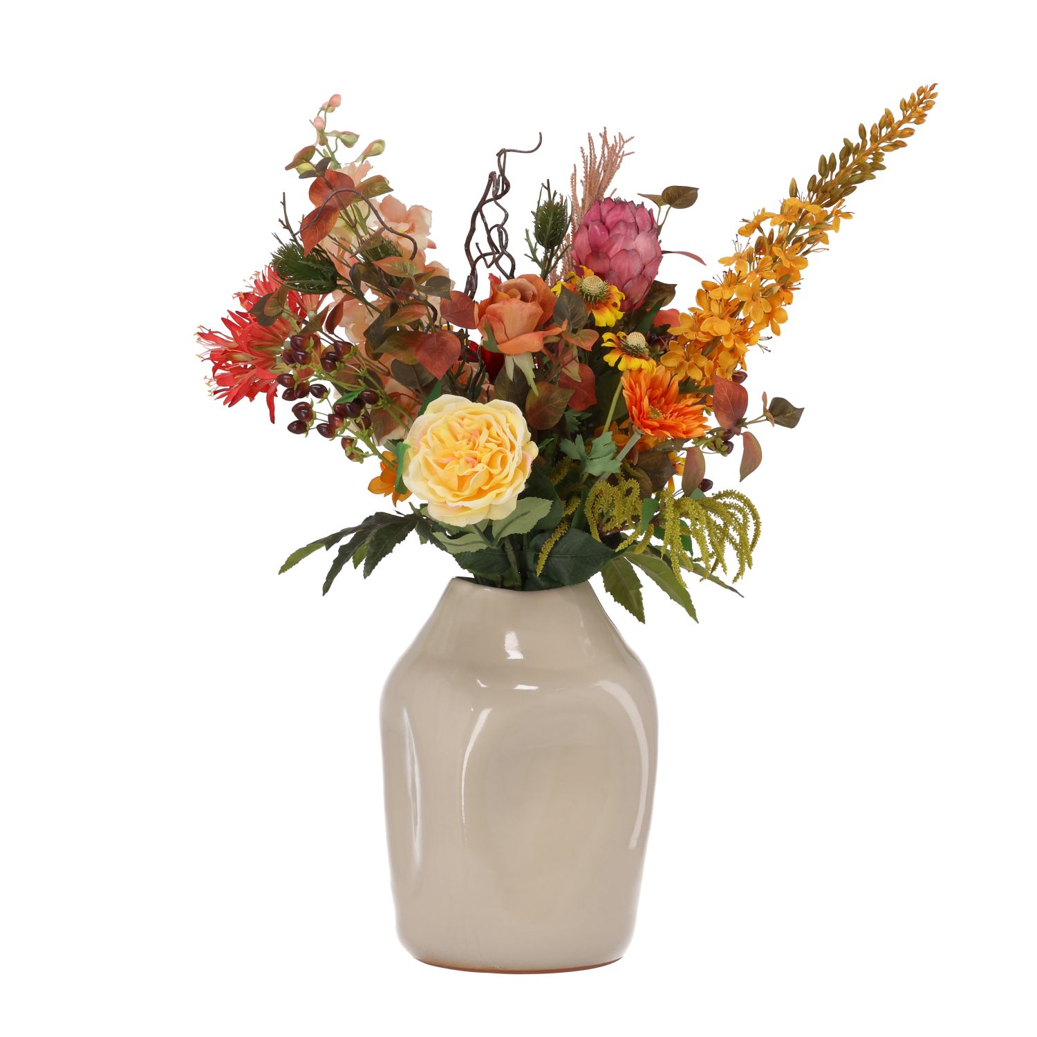 Kunstboeket Abigail 75 cm oranje